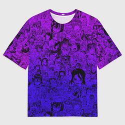 Мужская футболка оверсайз Ахегао яркий градиент