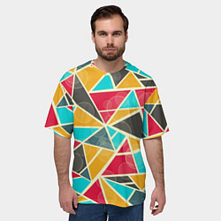 Футболка оверсайз мужская Хаос из геометрических фигур, цвет: 3D-принт — фото 2