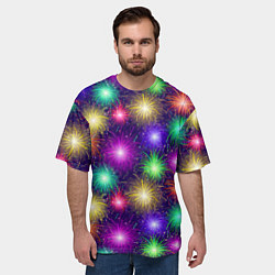 Футболка оверсайз мужская Праздничный салют - фейерверк, цвет: 3D-принт — фото 2