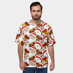 Футболка оверсайз мужская Новогодний праздник, цвет: 3D-принт — фото 2