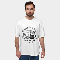 Футболка оверсайз мужская Год кролика, цвет: 3D-принт — фото 2