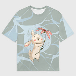 Футболка оверсайз мужская Нежный зайка, цвет: 3D-принт