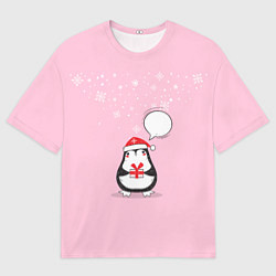 Футболка оверсайз мужская New year pinguin, цвет: 3D-принт