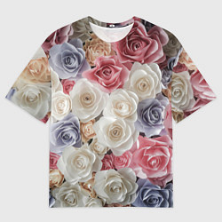 Футболка оверсайз мужская Цветы роз, цвет: 3D-принт