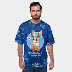 Футболка оверсайз мужская Кролик - символ нового года, цвет: 3D-принт — фото 2