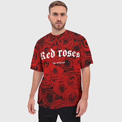 Футболка оверсайз мужская Красный розы, цвет: 3D-принт — фото 2