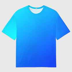 Футболка оверсайз мужская Голубо-бирюзовый градиент, цвет: 3D-принт