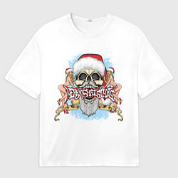 Футболка оверсайз мужская Merry Christmas Санта Хипстер, цвет: 3D-принт