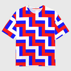 Мужская футболка оверсайз Плетение триколор