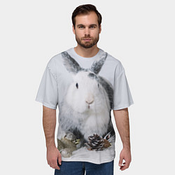 Футболка оверсайз мужская Кролик с шишками и игрушками, цвет: 3D-принт — фото 2