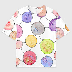 Футболка оверсайз мужская Акварельные круги, узор, цвет: 3D-принт