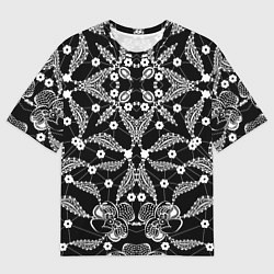 Мужская футболка оверсайз Кружевной ажурный узор