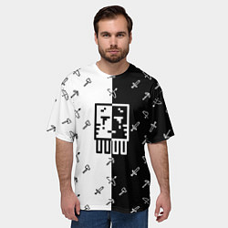 Футболка оверсайз мужская Майнкрафт гаст с инструментами, цвет: 3D-принт — фото 2