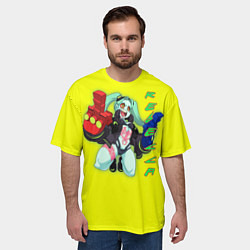 Футболка оверсайз мужская Ребекка - Киберпанк аниме, цвет: 3D-принт — фото 2