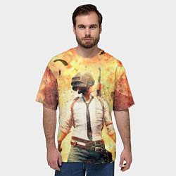 Футболка оверсайз мужская ПАБГ взрыв, цвет: 3D-принт — фото 2