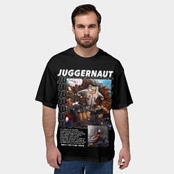 Футболка оверсайз мужская Juggernaut надписи, цвет: 3D-принт — фото 2