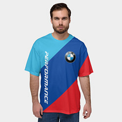 Футболка оверсайз мужская Bmw - m colors, цвет: 3D-принт — фото 2