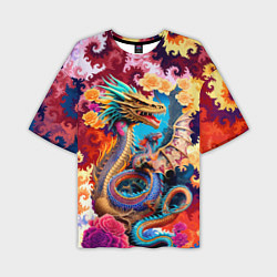 Футболка оверсайз мужская Japan dragon - irezumi - tattoo - art, цвет: 3D-принт