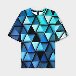 Футболка оверсайз мужская Blue triangle, цвет: 3D-принт