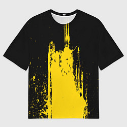 Мужская футболка оверсайз Фонтан бурлящей желтой краски