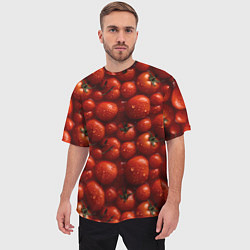 Футболка оверсайз мужская Сочная текстура из томатов, цвет: 3D-принт — фото 2