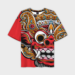 Футболка оверсайз мужская Barong - Bali - tattoo, цвет: 3D-принт