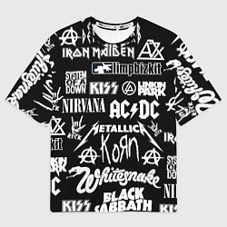 Футболка оверсайз мужская Сборник тяжёлого рока, цвет: 3D-принт