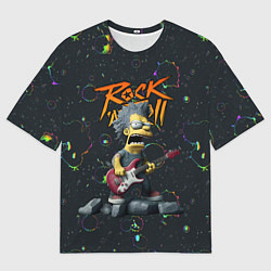 Футболка оверсайз мужская Рок стиль Симпсонов, цвет: 3D-принт