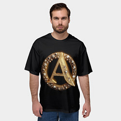 Футболка оверсайз мужская Ювелирная буква А, цвет: 3D-принт — фото 2