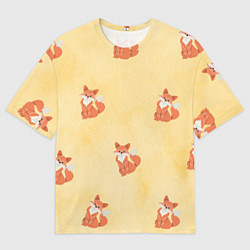 Мужская футболка оверсайз Наблюдательные лисята