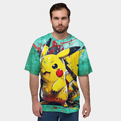 Футболка оверсайз мужская Сердитый пикачу, цвет: 3D-принт — фото 2