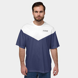 Футболка оверсайз мужская FIRM бело-синий, цвет: 3D-принт — фото 2