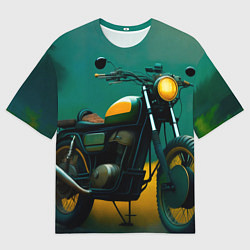 Футболка оверсайз мужская Мотоцикл в лесу, цвет: 3D-принт