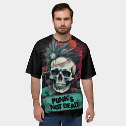 Футболка оверсайз мужская Punks not dead, цвет: 3D-принт — фото 2