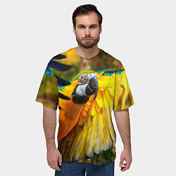 Футболка оверсайз мужская Взлёт попугая, цвет: 3D-принт — фото 2