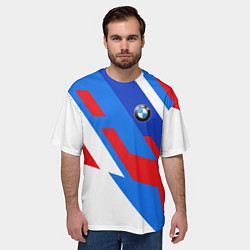 Футболка оверсайз мужская BMW m colors, цвет: 3D-принт — фото 2