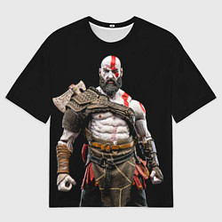 Футболка оверсайз мужская Боевой Кратос, цвет: 3D-принт