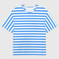 Мужская футболка оверсайз Тельняшка васильковая ВДВ