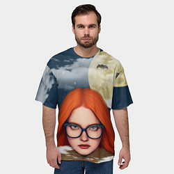 Футболка оверсайз мужская Рыжая волшебница, цвет: 3D-принт — фото 2