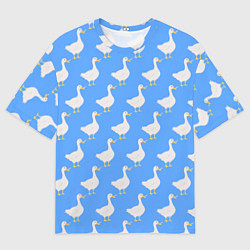 Футболка оверсайз мужская Домашний гусь вооружен ножом, цвет: 3D-принт