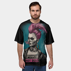 Футболка оверсайз мужская Punks no dead girl, цвет: 3D-принт — фото 2