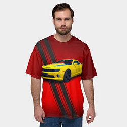 Футболка оверсайз мужская Спортивный американский автомобиль Chevrolet Camar, цвет: 3D-принт — фото 2