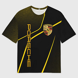 Мужская футболка оверсайз Porsche - Gold line