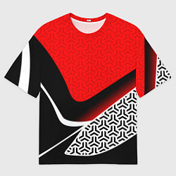 Мужская футболка оверсайз Геометрическая униформа - красная