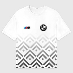 Мужская футболка оверсайз BMW m power - белый