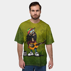 Футболка оверсайз мужская Растаман, цвет: 3D-принт — фото 2