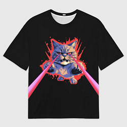 Футболка оверсайз мужская Котозилла, цвет: 3D-принт