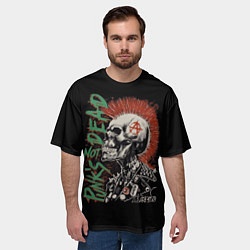 Футболка оверсайз мужская Punks not dead, цвет: 3D-принт — фото 2