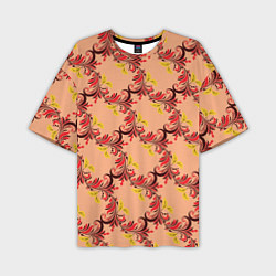 Мужская футболка оверсайз Абстрактный винтажный растительный орнамент