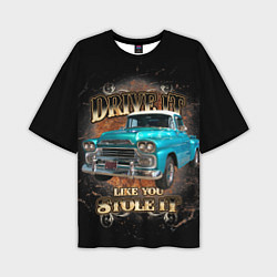 Футболка оверсайз мужская Пикап Chevrolet Apache 3100 1959 года, цвет: 3D-принт